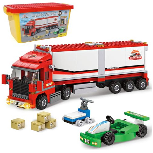 City Transport Delivery Truck Building Block Set, Featu...