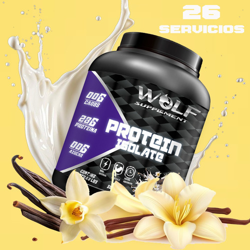Proteína Whey Hs Hidrolizada Isolate Wolf 1kg 26 Servicios Vainilla