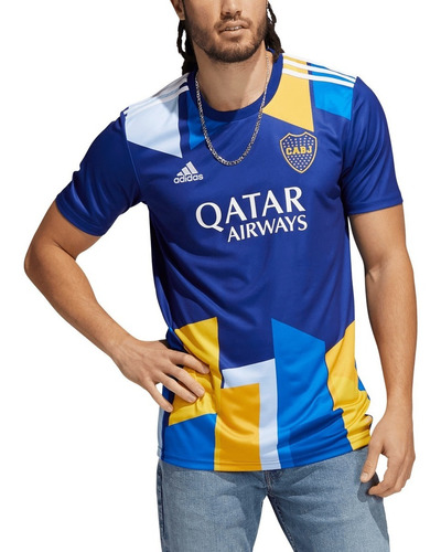 Imagen 1 de 4 de Camiseta Boca Tercer Recambio Gk3173 Oficial Lefran
