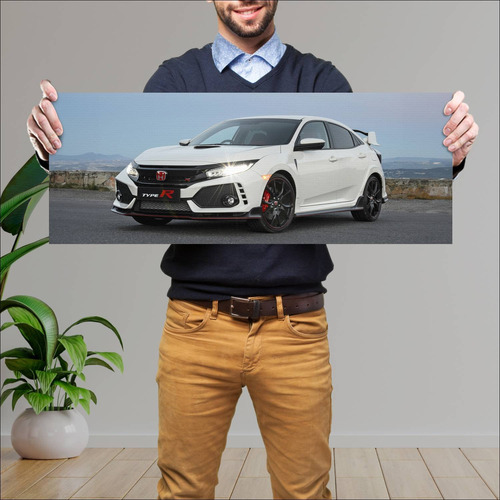 Cuadro 30x80cm Auto 2018 Honda Civic Type R Za 7 142