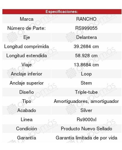 Imagen 4 de 8 de 4 Amortiguadores Rancho Hummer H2 2008 2009
