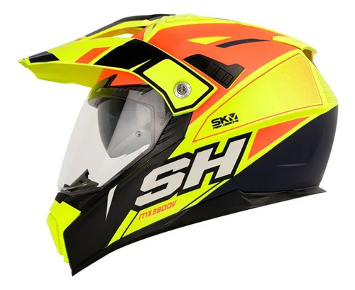 Casco Moto Shaft Mx 380 Certificado Doble Visor Mate Unisex