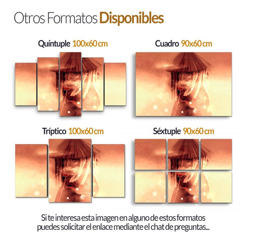 Cuadro Decorativo Moderno Naruto Uchiha Itachi Jd-0245 G Quíntuple 100x60 Cm Sin Marco