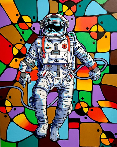 Cuadro Decorativo Para Hogar/ Negocio Kaws Street | 90x140 Color Astronauta