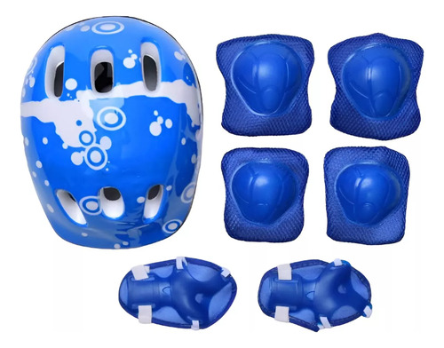 Set Proteccion Niño/a Para Patines,bicicleta,skate,azul Rosa