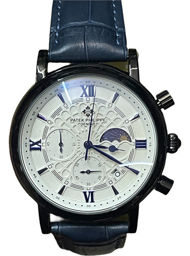 Reloj Pate.k Philipp.e Geneve 44mm Cronógrafo Cuarzo Hombre Azul Marino Negro Blanco (Usado)