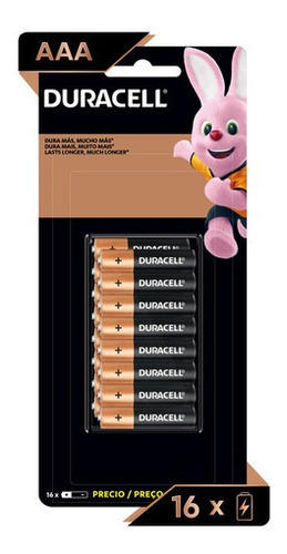 Imagem 1 de 4 de 16 Pilha Alcalina Aaa Palito Duracell Dura Até 10x Mais*