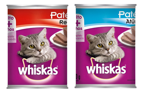 80 Latas Whiskas Grandes Sabor Pate Res Y Atún 350 Gr