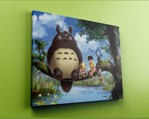 Cuadro Mi Vecino Totoro 416 30x40 Lienzo Memoestampados