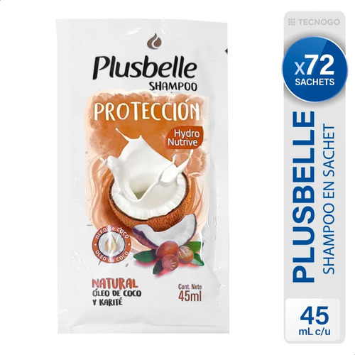 Shampoo Plusbelle Proteccion Natural Sachet Oleo Pack X72 U