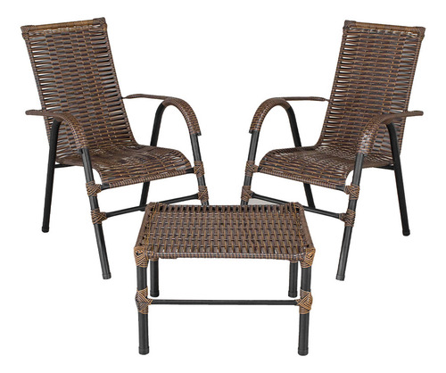 Conjunto De Mesa De Centro E 2 Cadeiras Bela Para Área Estrutura Argila