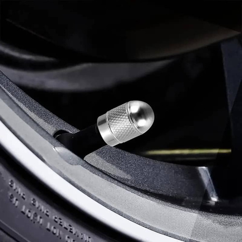 Set 4 Tapas De Válvulas Universal Tunning Para Autos Plata