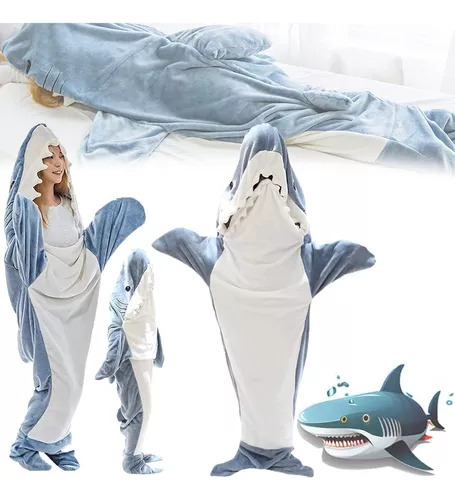 Adultos Niños Sueltos Una Pieza Pijama Shark Sleeping Bag