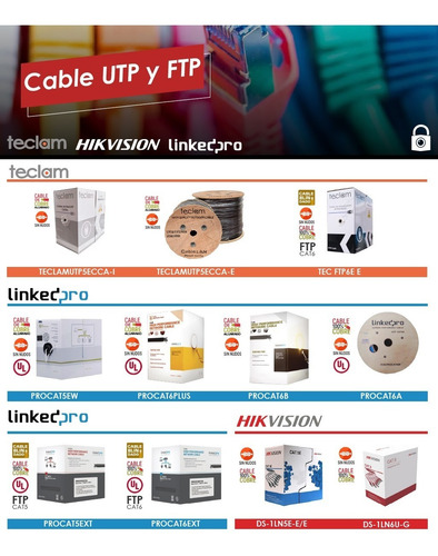 Imagen 4 de 4 de Cable Utp Exterior Cat5e 5e Rollo 305m Cat5 Teclam Bobina