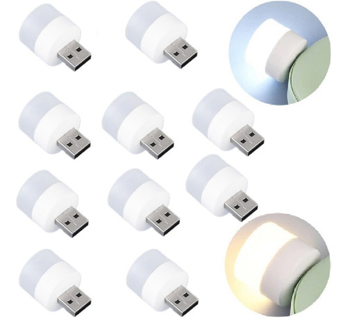 10 Luminária Led Usb Luz Leitura Lampada Portátil Atacado