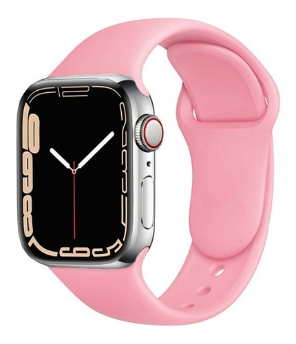 Pulseira Compatível Apple Watch 45mm Sport Qualidade Premium Cor Rosa Largura 45 mm