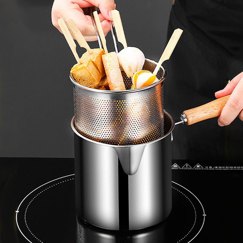 Olla For Freidora Con Freidora De Acero Inoxidable, Cesta