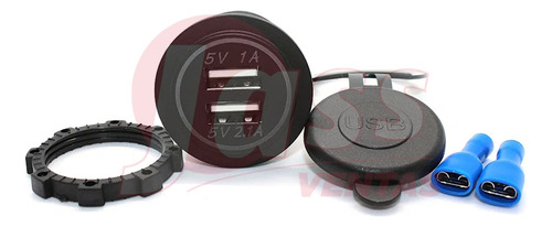 Cargador Toma Usb Doble Para Embutir Auto 12 24v Moto 4x4 Lo