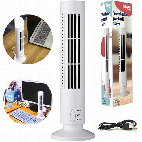 Ventilador De Torre De Mesa Usb Portátil 2 Velocidades