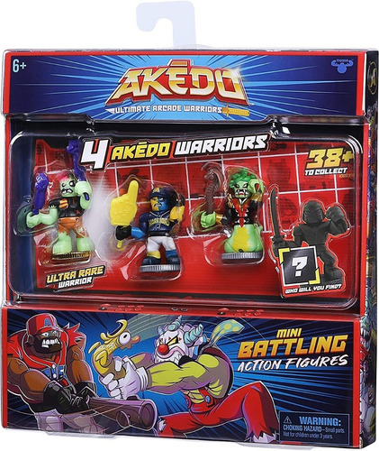 Akedo Ultimate Arcade Warriors Pack 4 Mini Figuras - Lanús