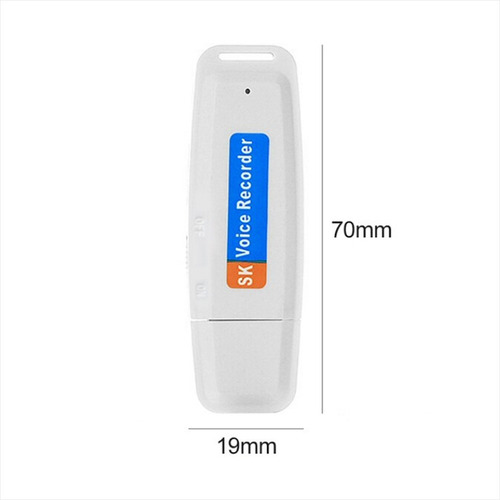 Imagen 2 de 4 de Grabadora Pendrive Audio Espia, 100% Discreto, Color Blanco