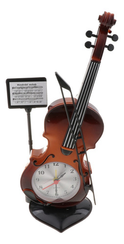 Reloj De Mesa Forma De Violín Con Base De Soporte Mano De M