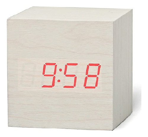 Reloj Despertador Simil Madera Digital