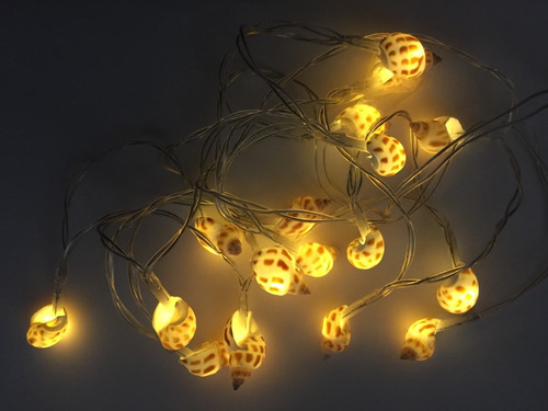 Guirnalda Decorativa Luces A Pila Conchas Caracolas Marinas