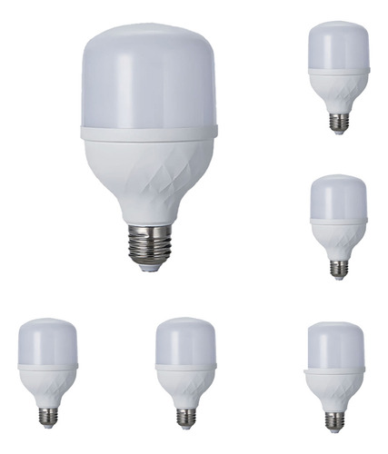 6pzs Foco Led Bombilla Base E27 15w 6500k Super Iluminacion