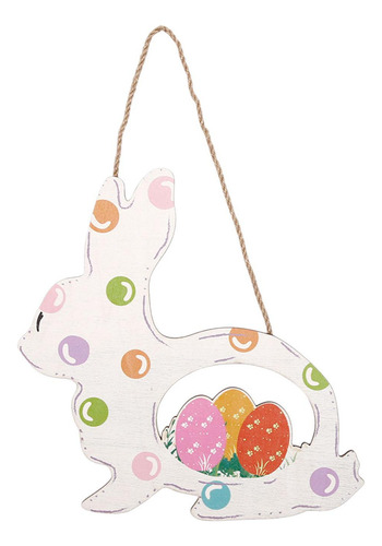 Placa Colgante De Madera De Conejo De Pascua - Estilo C