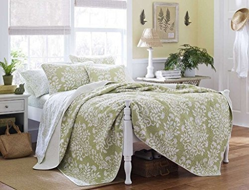 Laura Ashley Rowland Juego De Edredon Algodon Verde Salvia