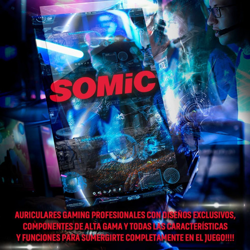 Imagen 7 de 10 de Auriculares Gamer Con Micrófono Pc Playstation Somic G-954