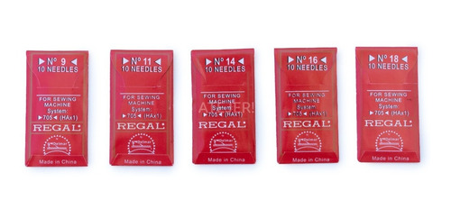 Imagen 4 de 7 de Agujas Regal Maquina Familiar Recta Punta Común X Paquete