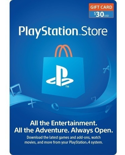 Imagen 1 de 3 de Tarjeta Psn Gift Card 30 Usd Cuenta Argentina