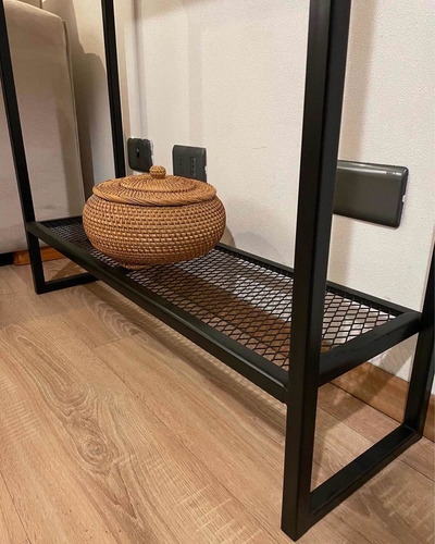 Imagen 7 de 7 de Mesa De Arrimo Industrial Doble Cubierta Madera Y Malla