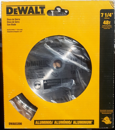 Disco De Sierra 7-1/4 X48 Dientes Dewalt Dwa03200