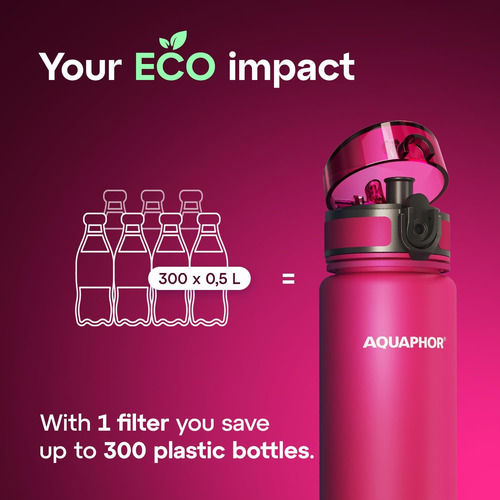 Botella De Agua Deportiva Aquaphor Con Filtro De Carbon