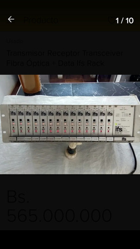 Transmisor Receptor Transceiver Fibra Óptica + Data Ifs Rack