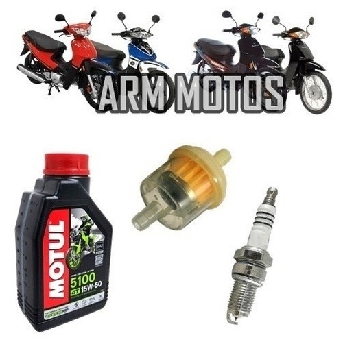 Service Moto 110 - Aceite + Bujia + Filtro Nafta - Arm Motos