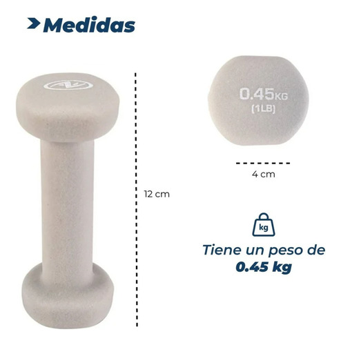 Set Par De Mancuernas Pesas 0.45 Kg 1 Lb C/u Envío Gratis Beige