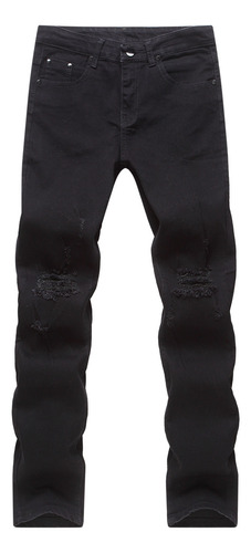 T New Ripped Straight Hip-hop Street 9365 Para Hombre