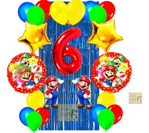 Combo Globos De Cumpleaños Mario Bros Kit Completo N°3