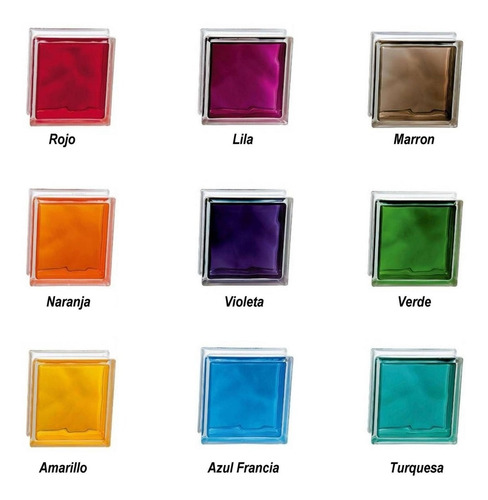 Caja X10unid Ladrillos De Vidrio Color Intenso Checos!
