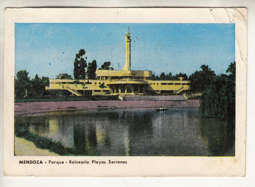 Art Deco Argentina Postal Balneario Playas Serranas Mendoza