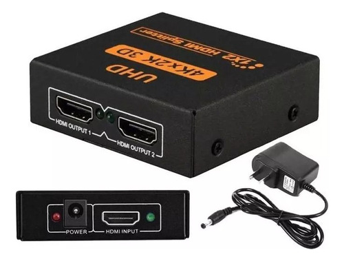 Hdmi Splitter 1x2 Entrada Hdmi Duplica Señal Full Hd 1080p 