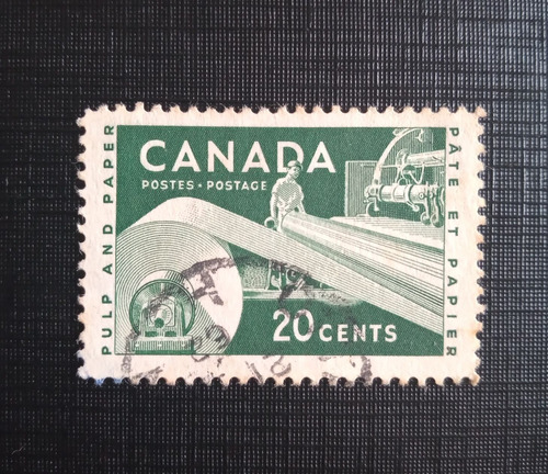 Selo Antigo Canadá Indústria De Papel 1962 U372