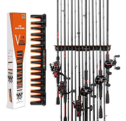 Soporte Vertical Para 15 Cañas De Pescar En Pared