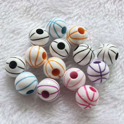 Pulsera De Abalorios Con Estampado De Baloncesto De Colores