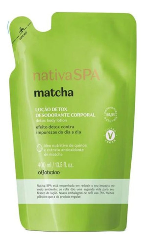 Nspa Refil Crema Hidratante Corporal Detox Matcha 400ml