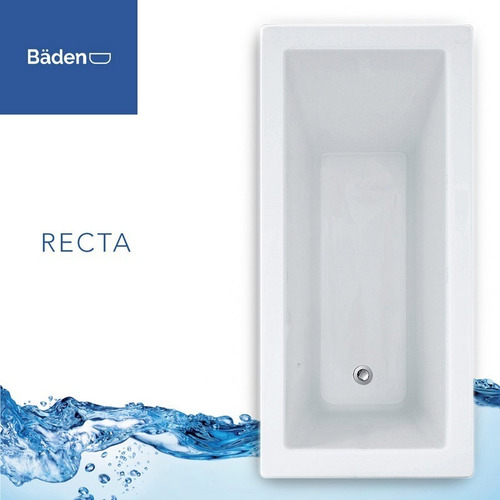 Bañera Minimalista Bäden Recta 140x75cm Acrílico Sanitario